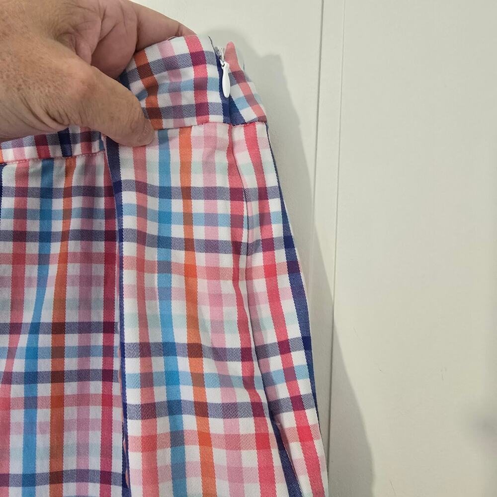 Talbots Check Plaid Skort Shorts Gingham Multi Color Stretch Size 14W - Picture 5 of 9